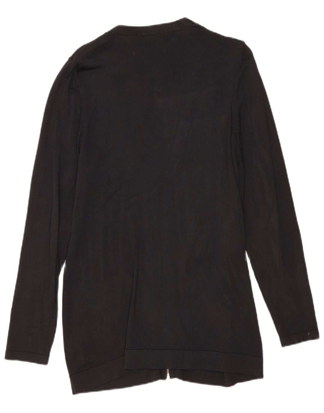 Marks & Spencer Womens Full Zip Cardigan Sweater UK 12 Medium Black Viscose