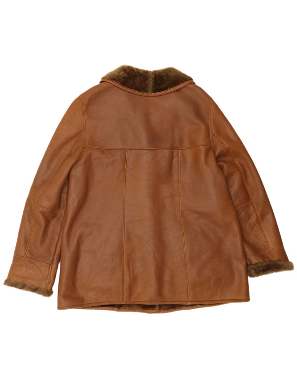 Barnardo Womens Shearling Jacket UK 16 Large Brown