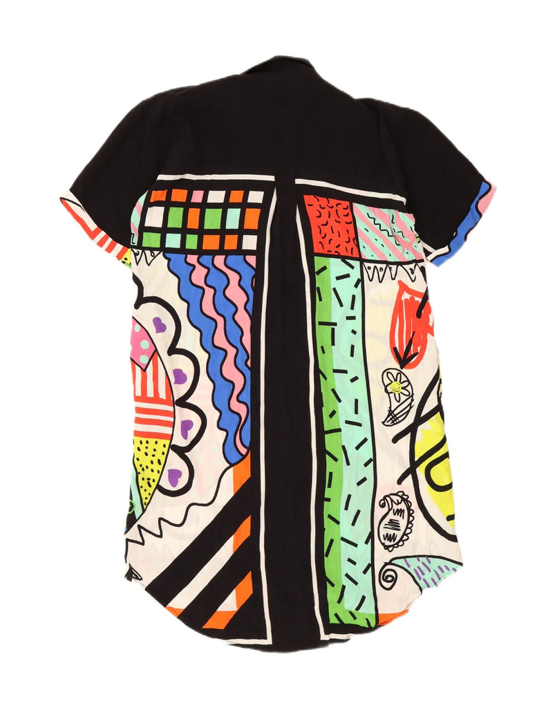 DESIGUAL Womens Oversized Shirt Dress UK 10 Small Multicoloured Geometric Vintage Desigual and Second-Hand Desigual from Messina Hembry 