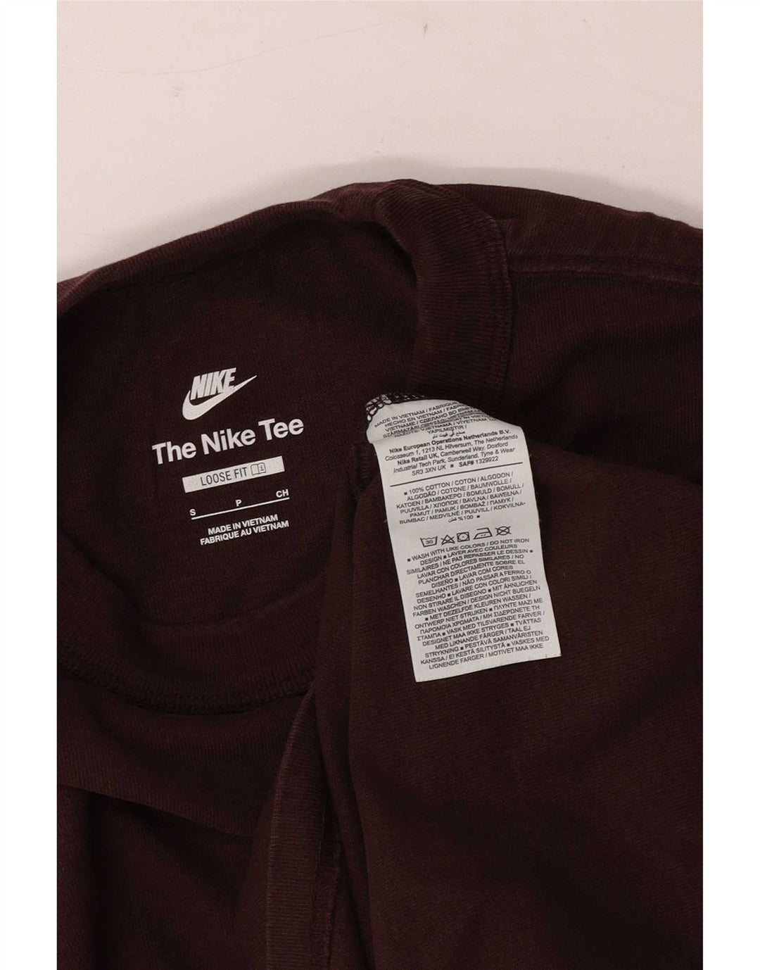 Nike Mens Loose Fit T-Shirt Top Small Brown Cotton