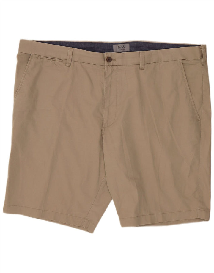 MARKS & SPENCER Mens Chino Shorts W44 2XL Beige Cotton