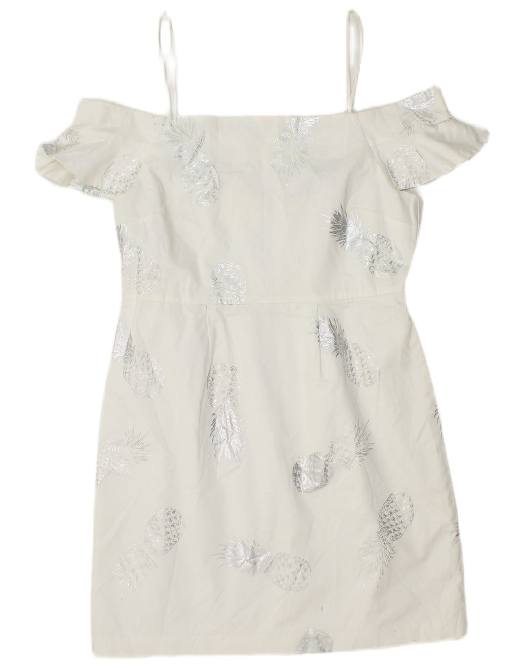 FRENCH CONNECTION Womens Off Shoulder Dress UK 12 Medium  White