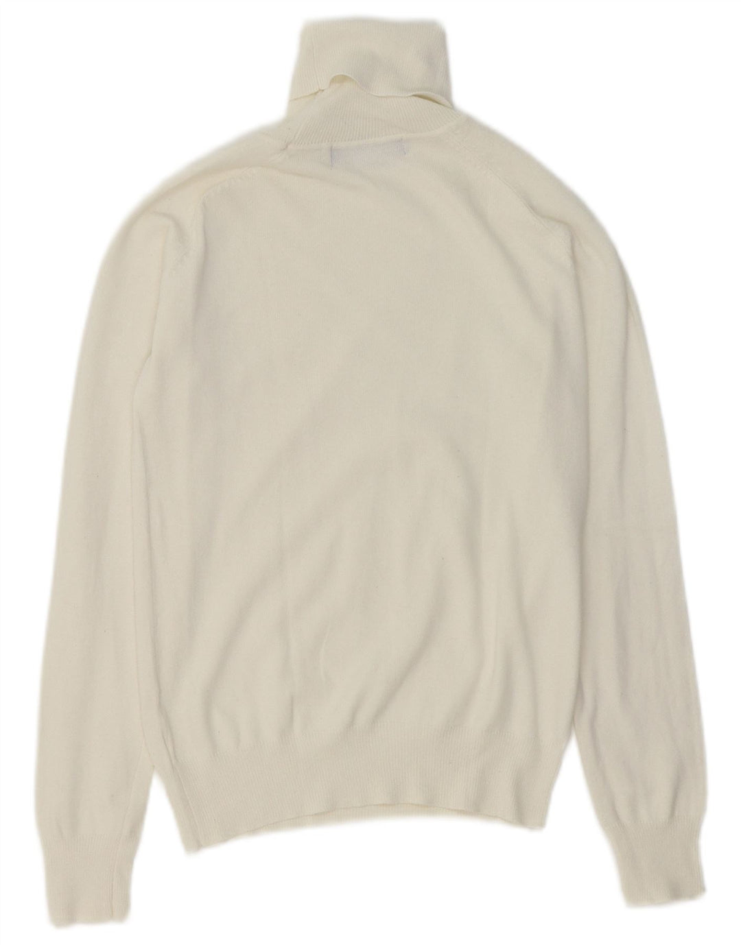 Zara Womens Roll Neck Jumper Sweater UK 10 Small White Cotton