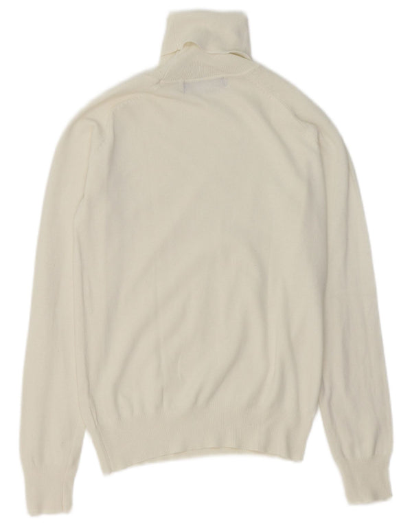 Zara Womens Roll Neck Jumper Sweater UK 10 Small White Cotton