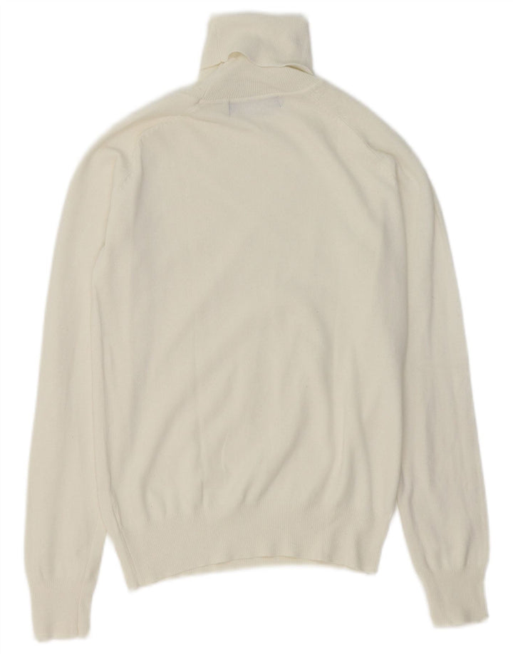 Zara Womens Roll Neck Jumper Sweater UK 10 Small White Cotton