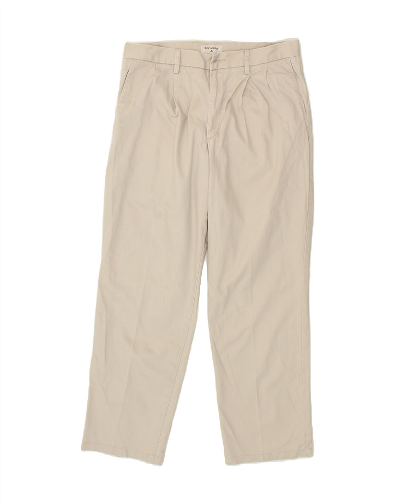 DOCKERS Mens Classic Fit Pegged Chino Trousers W32 L30 Beige Cotton Vintage Dockers and Second-Hand Dockers from Messina Hembry 