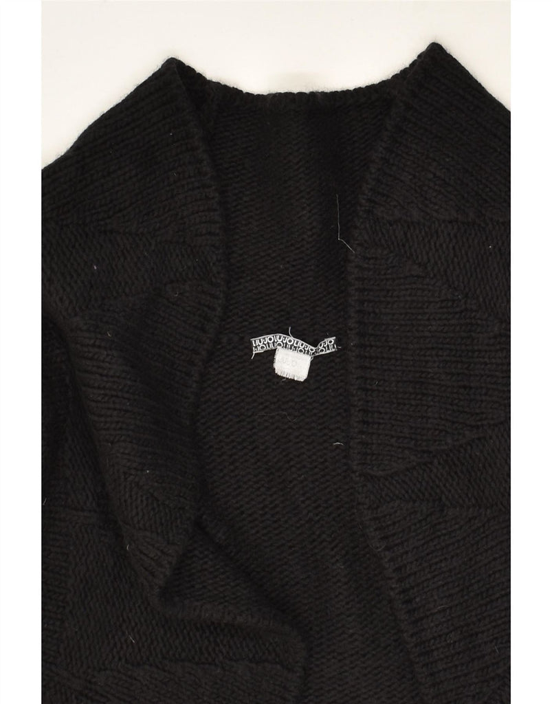 LIU JO Mens Asymmetric Cardigan Sweater UK 10 Small Black Wool | Vintage Liu Jo | Thrift | Second-Hand Liu Jo | Used Clothing | Messina Hembry 