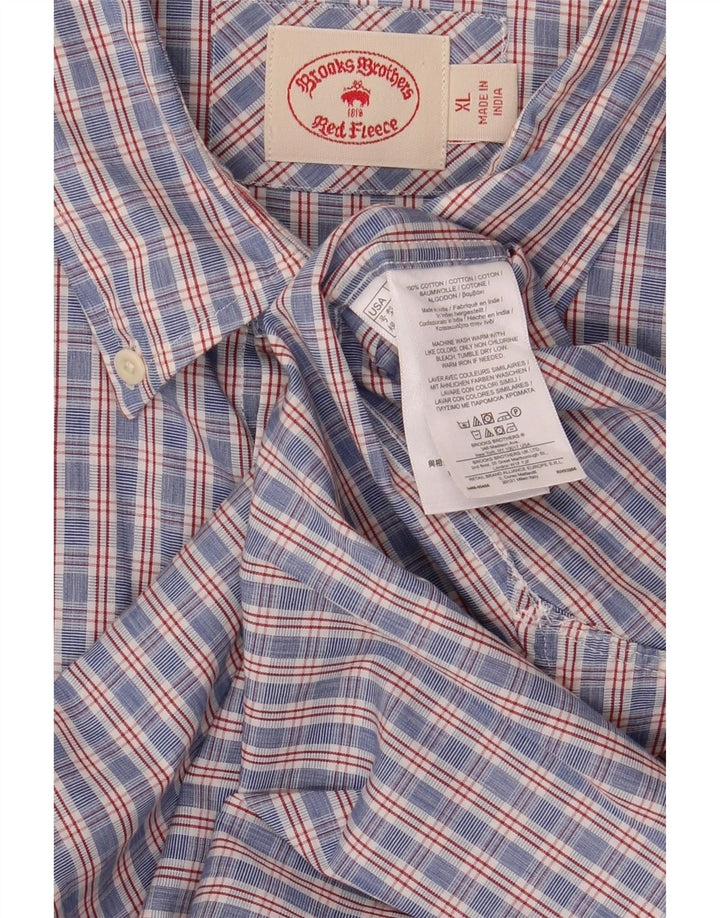 Brooks Brothers Mens Shirt XL Blue Check Cotton