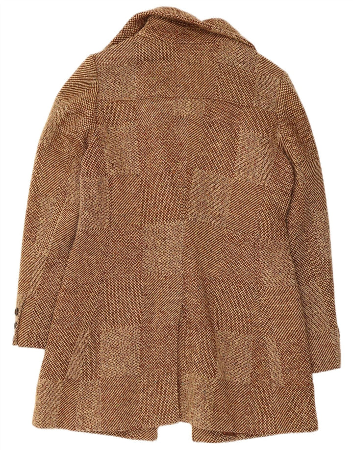 Daniel Hechter Womens Overcoat UK 8 Small Brown Check