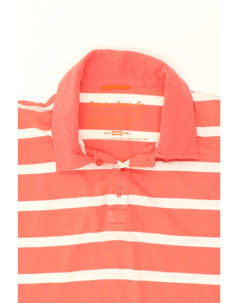 CARRERA Mens Polo Shirt XL Orange Striped Cotton | Vintage Carrera | Thrift | Second-Hand Carrera | Used Clothing | Messina Hembry 