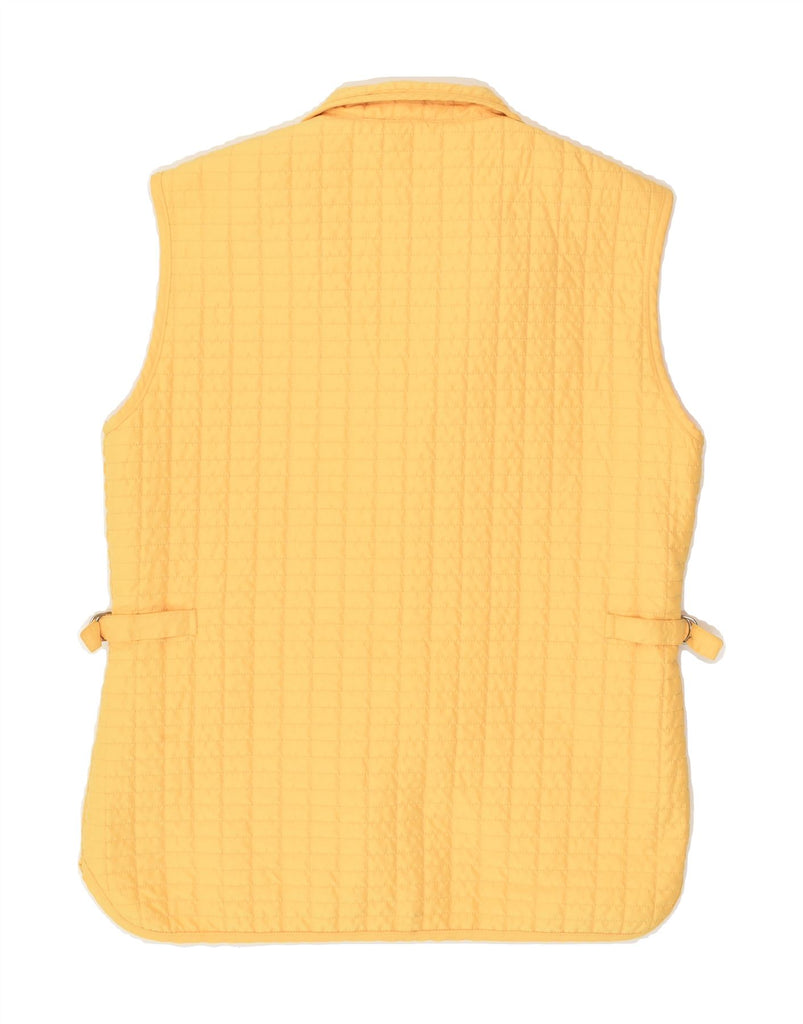 CHERVO Womens Loose Fit Quilted Gilet UK 10 Small  Yellow Polyester | Vintage Chervo | Thrift | Second-Hand Chervo | Used Clothing | Messina Hembry 