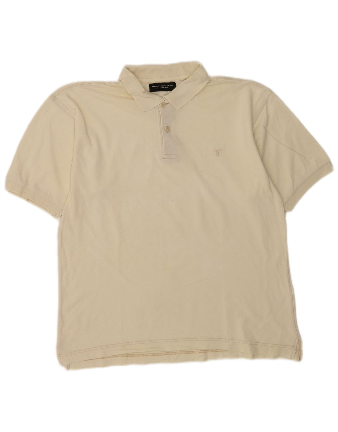 Conbipel Mens Polo Shirt Medium Off White Cotton