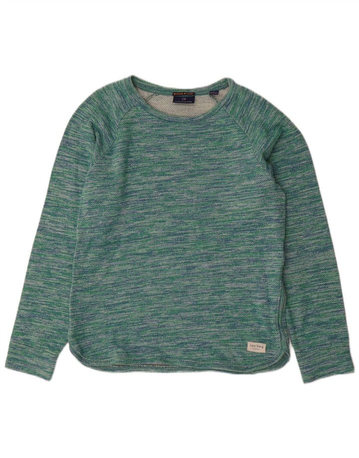 SCOTCH & SODA Womens Boat Neck Jumper Sweater UK 16 Large Green Flecked