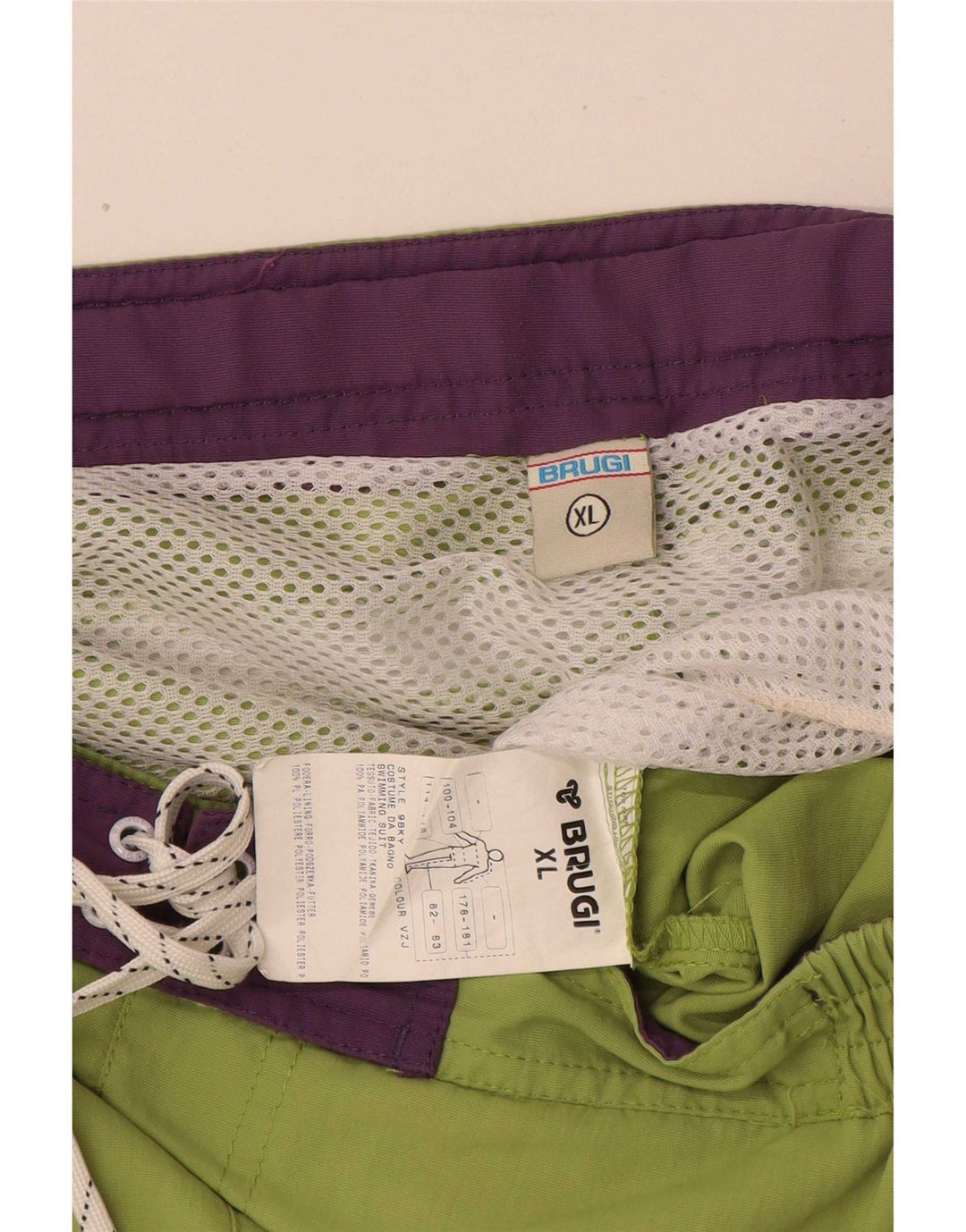 Brugi Mens Swimming Shorts XL Green Colourblock Polyamide