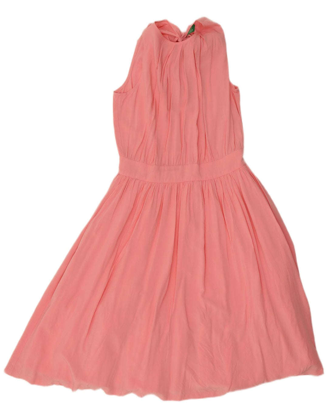 Benetton Womens Halter Dress UK 10 Small Pink Viscose