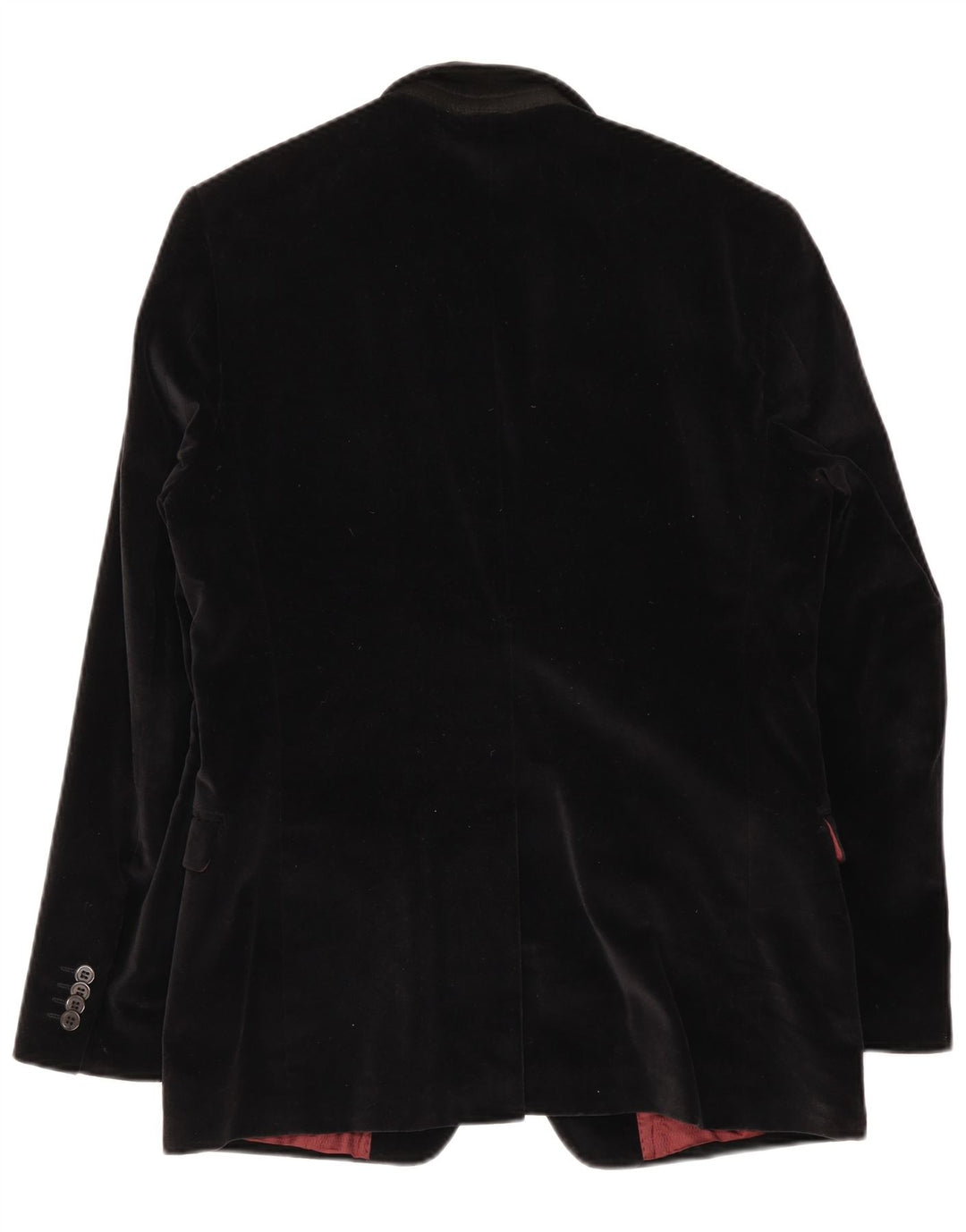 Conbipel Mens Studio 2 Button Velvet Blazer Jacket IT 52 Large Black Cotton