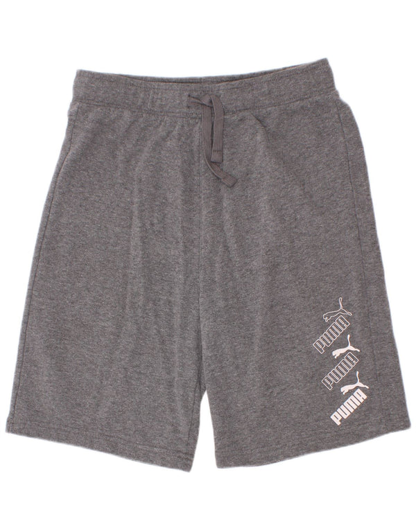Puma Boys Graphic Sport Shorts 14-15 Years Large Grey Cotton