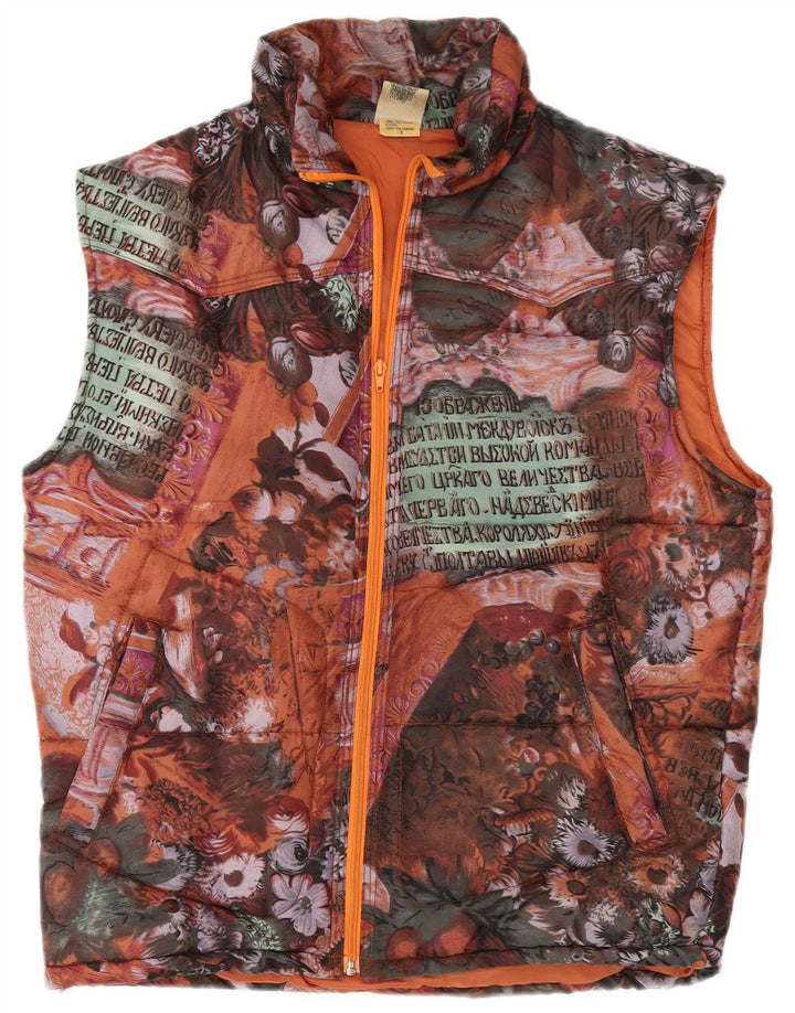 REPRISE Mens Graphic Padded Gilet UK 36 Small Multicoloured Floral