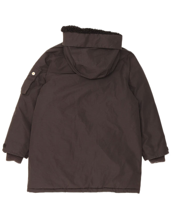 Diesel Womens Hooded Parka Jacket UK 10 Small Black Polyester