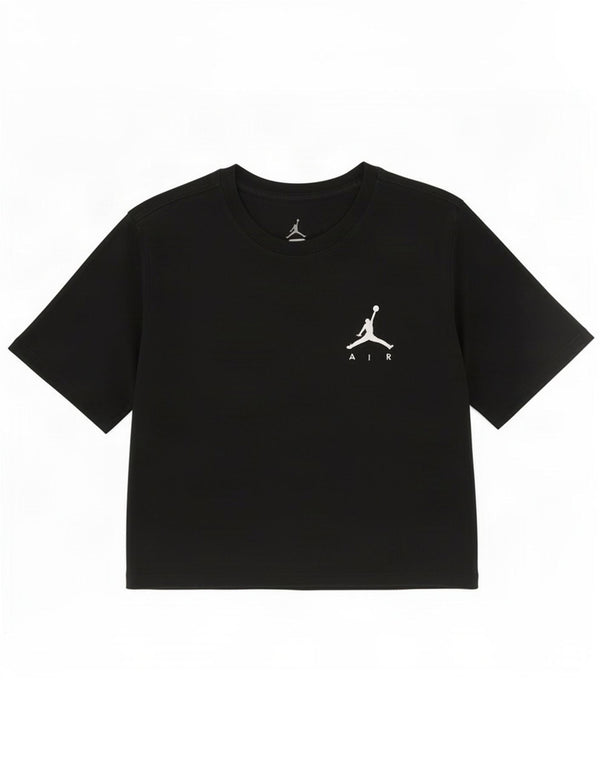 Jordan Womens Crop T-Shirt Top UK 10 Small Black