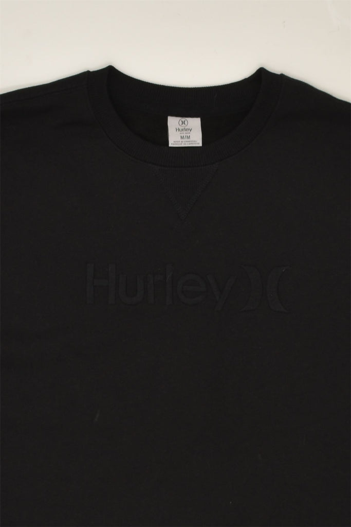 HURLEY Mens Graphic Sweatshirt Jumper Medium Black Cotton | Vintage Hurley | Thrift | Second-Hand Hurley | Used Clothing | Messina Hembry 