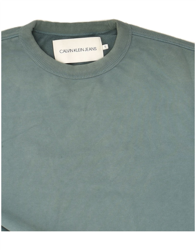 CALVIN KLEIN JEANS Mens Sweatshirt Jumper Small Blue Cotton | Vintage Calvin Klein Jeans | Thrift | Second-Hand Calvin Klein Jeans | Used Clothing | Messina Hembry 