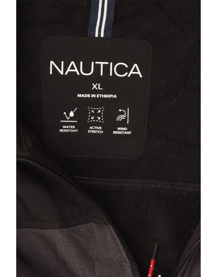 NAUTICA Mens Windbreaker Jacket UK 42 XL Grey Colourblock Polyester Vintage Nautica and Second-Hand Nautica from Messina Hembry 