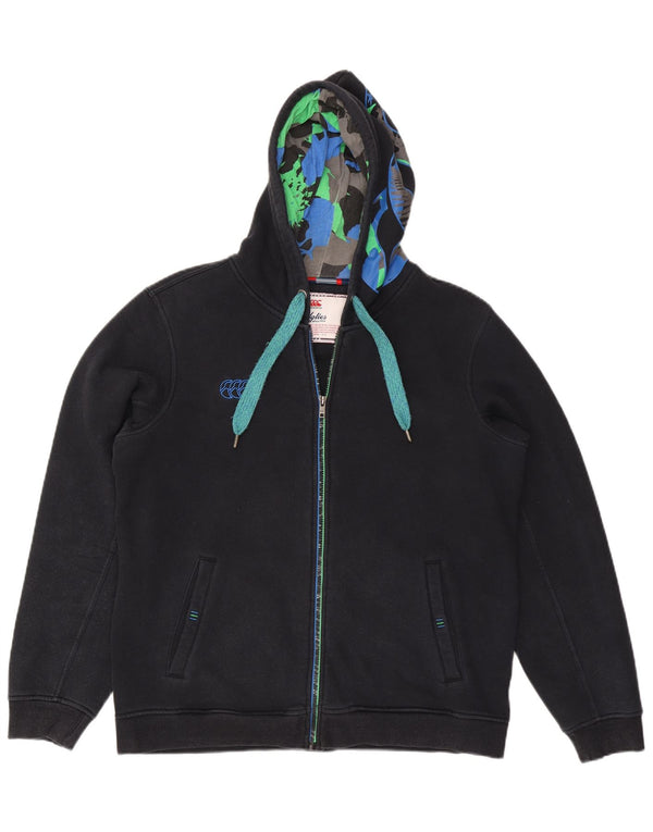 Canterbury Mens Zip Hoodie Sweater Large Black Camouflage