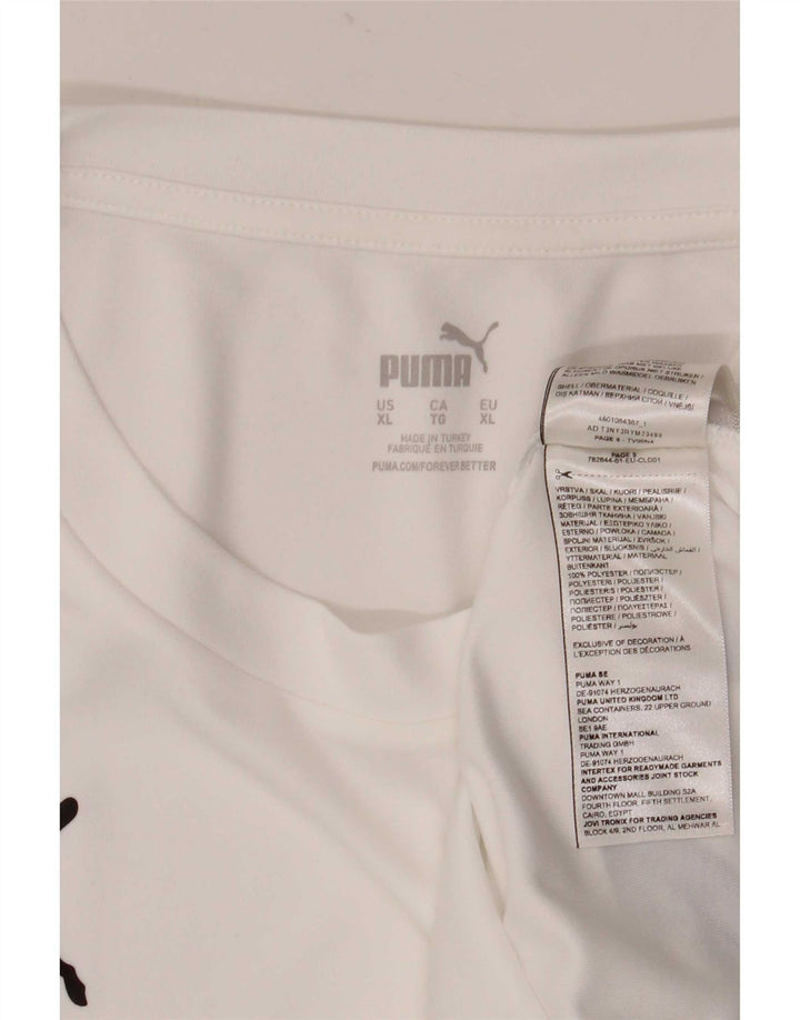 Puma Mens Deutshland Graphic T-Shirt Top XL White Striped Polyester