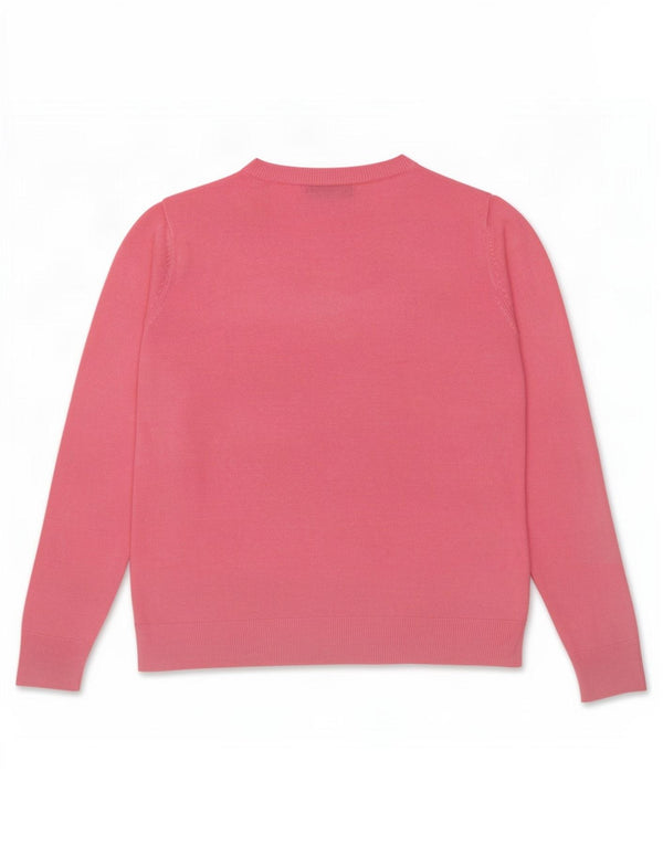 Marks & Spencer Womens Crew Neck Jumper Sweater UK 16 Large Pink Acrylic