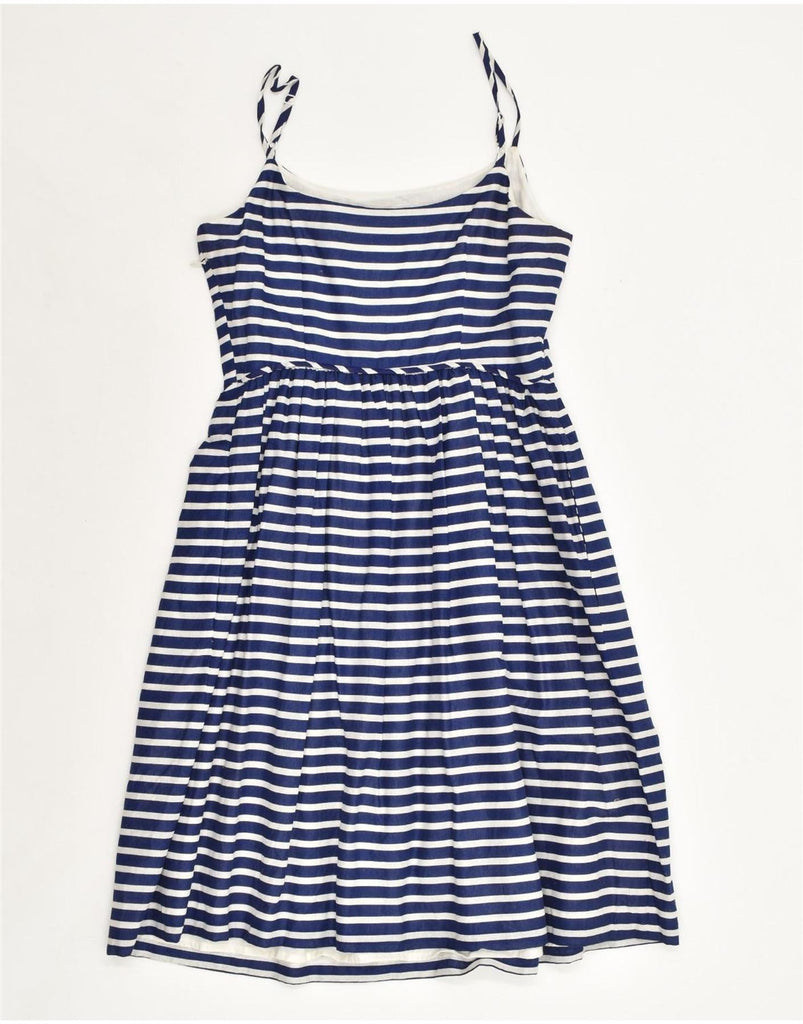 J. CREW Womens Sundress US 2 XS Blue Striped Cotton Nautical | Vintage J. Crew | Thrift | Second-Hand J. Crew | Used Clothing | Messina Hembry 