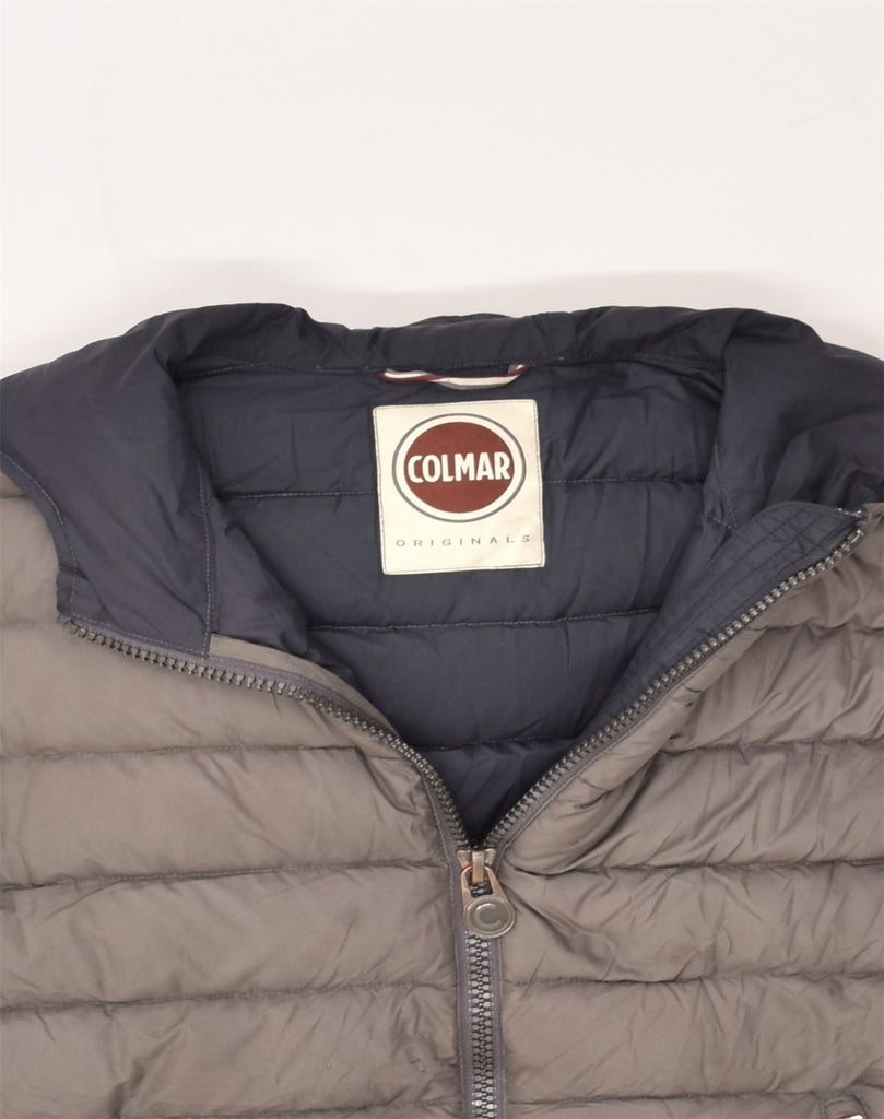 COLMAR Mens Hooded Padded Jacket IT 44 XS Grey Polyester | Vintage Colmar | Thrift | Second-Hand Colmar | Used Clothing | Messina Hembry 