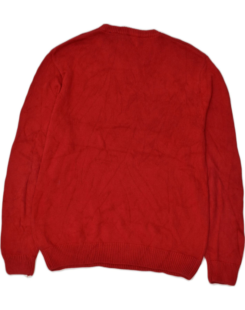 CHAPS Mens Crew Neck Jumper Sweater XL Red Cotton | Vintage Chaps | Thrift | Second-Hand Chaps | Used Clothing | Messina Hembry 