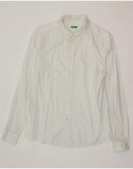 BENETTON Boys Shirt 13-14 Years 3XL White Cotton