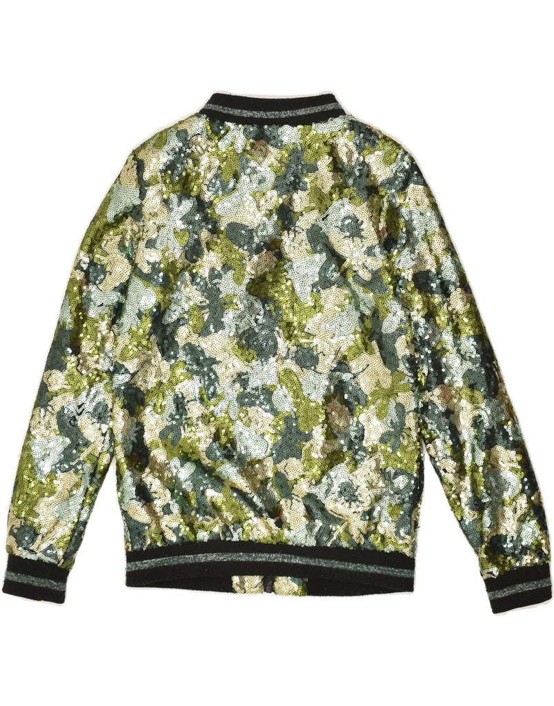 DESIGUAL Girls Abstract Pattern Bomber Jacket 9-10 Years Green Floral | Vintage Desigual | Thrift | Second-Hand Desigual | Used Clothing | Messina Hembry 