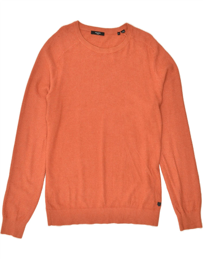 JACK & JONES Mens Crew Neck Jumper Sweater Large Orange Cotton | Vintage Jack & Jones | Thrift | Second-Hand Jack & Jones | Used Clothing | Messina Hembry 