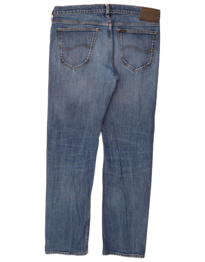 LEE Mens Daren Zip Fly Straight Jeans W34 L32 Blue Cotton