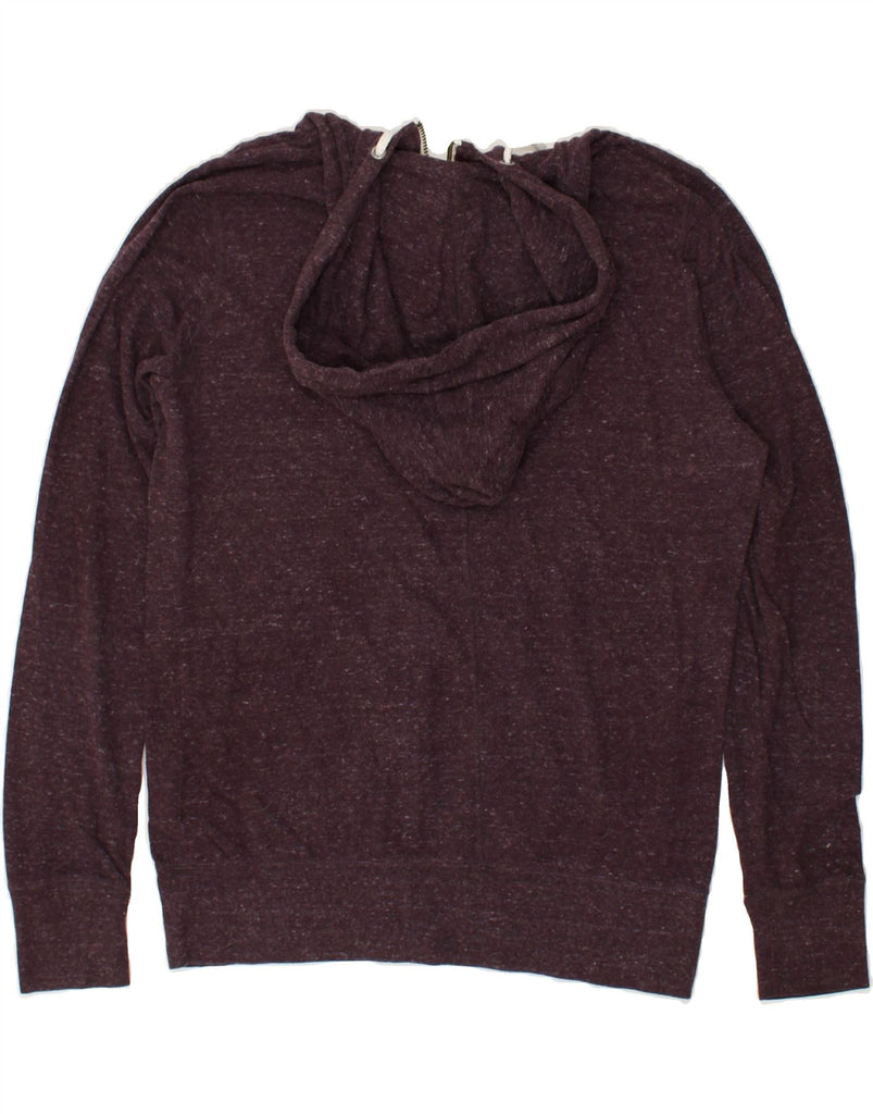 NIKE Womens Zip Hoodie Sweater UK 16 Large Maroon Cotton | Vintage Nike | Thrift | Second-Hand Nike | Used Clothing | Messina Hembry 