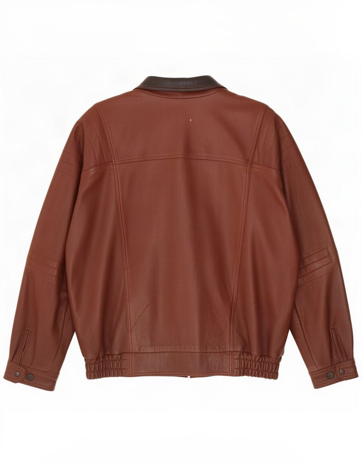 Vintage Mens Bomber Leather Jacket UK 40 Large Brown