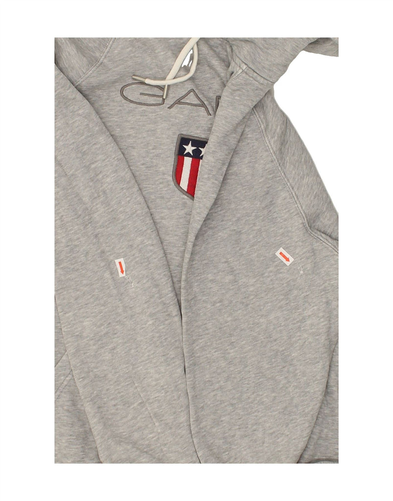 GANT Mens Graphic Hoodie Jumper Medium Grey Cotton | Vintage Gant | Thrift | Second-Hand Gant | Used Clothing | Messina Hembry 