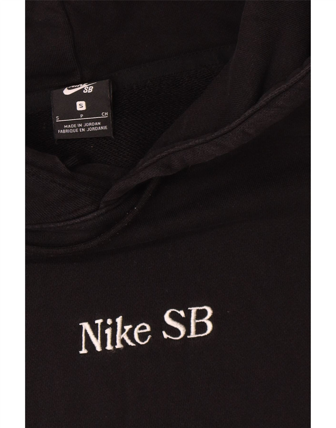 Nike Mens Graphic Hoodie Jumper Small Black Cotton
