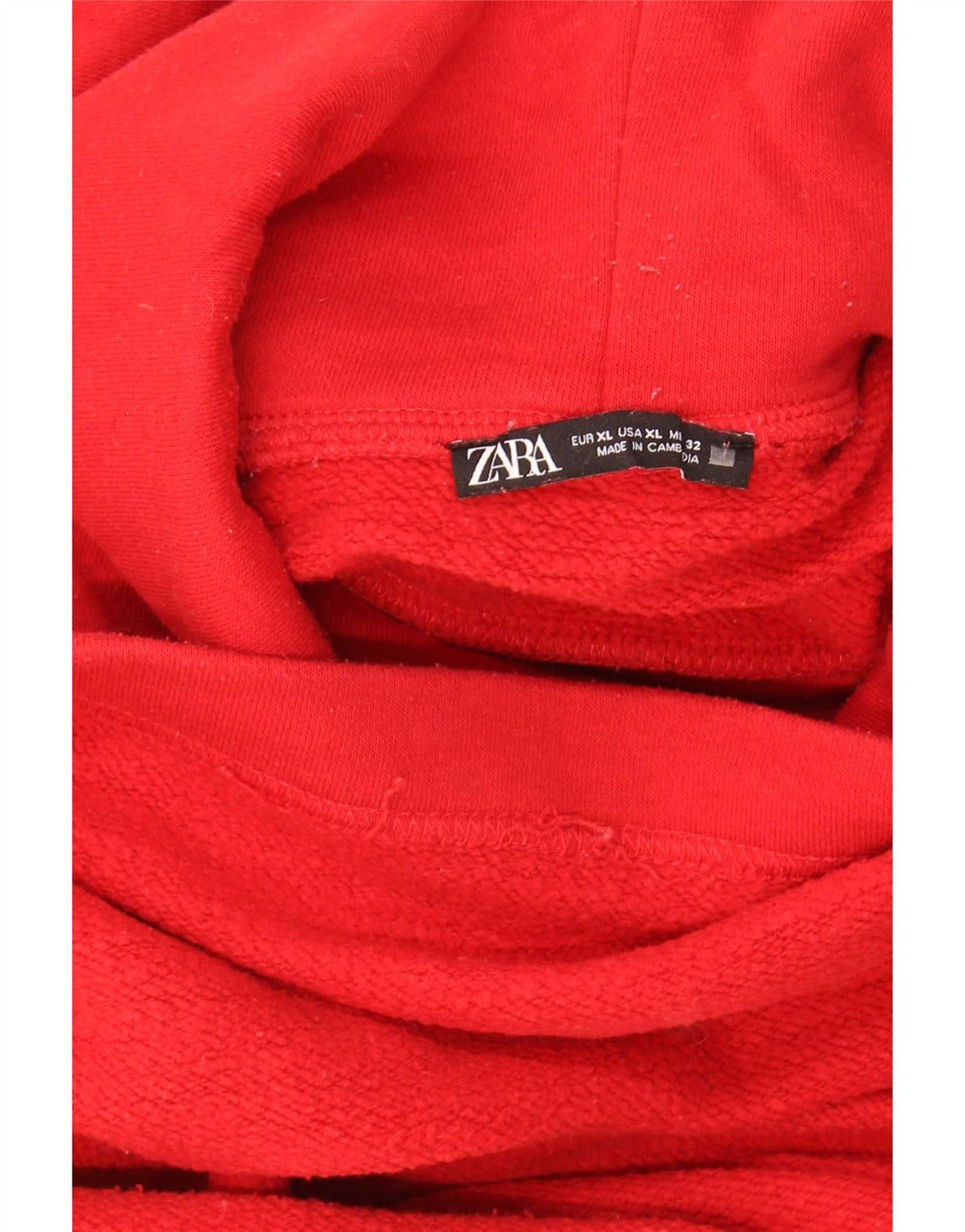 Zara Womens Oversized Crop Roll Neck Sweatshirt Jumper UK 18 XL Red
