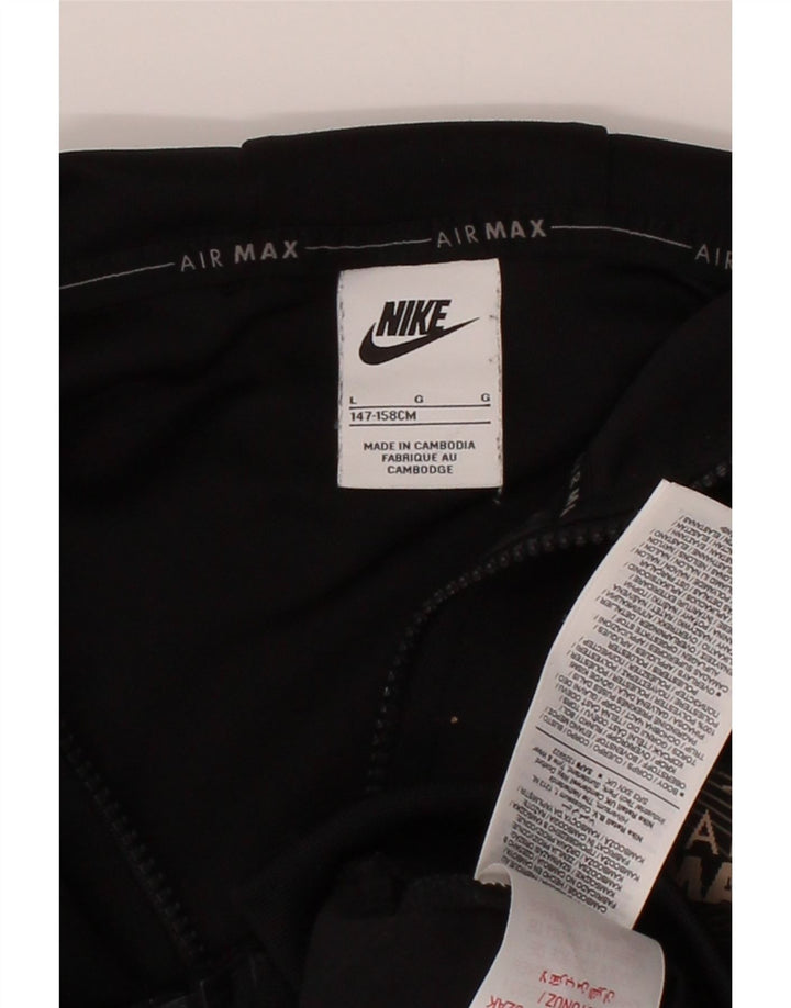 NIKE Boys Graphic Zip Hoodie Sweater 12-13 Years Large  Black Polyester Vintage Nike and Second-Hand Nike from Messina Hembry 