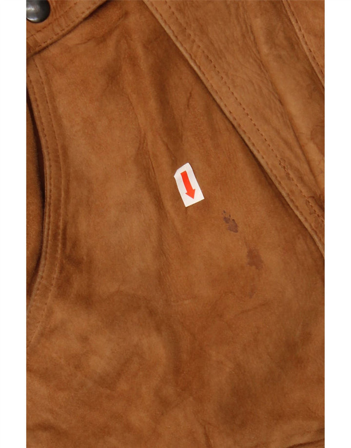 ESSEBI Mens Leather Jacket EU 48 Medium Beige Leather