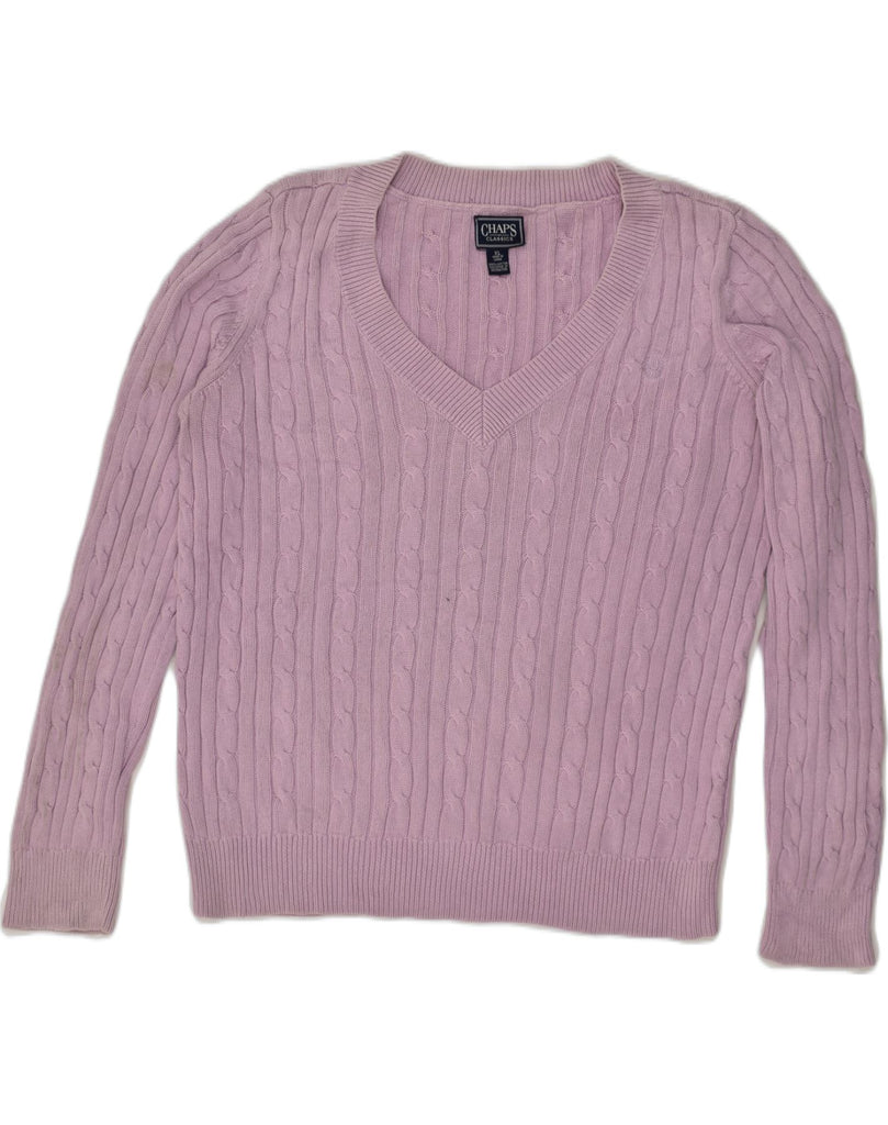 CHAPS Womens Classic Classic Fit V-Neck Jumper Sweater UK 18 XL  Purple | Vintage Chaps | Thrift | Second-Hand Chaps | Used Clothing | Messina Hembry 