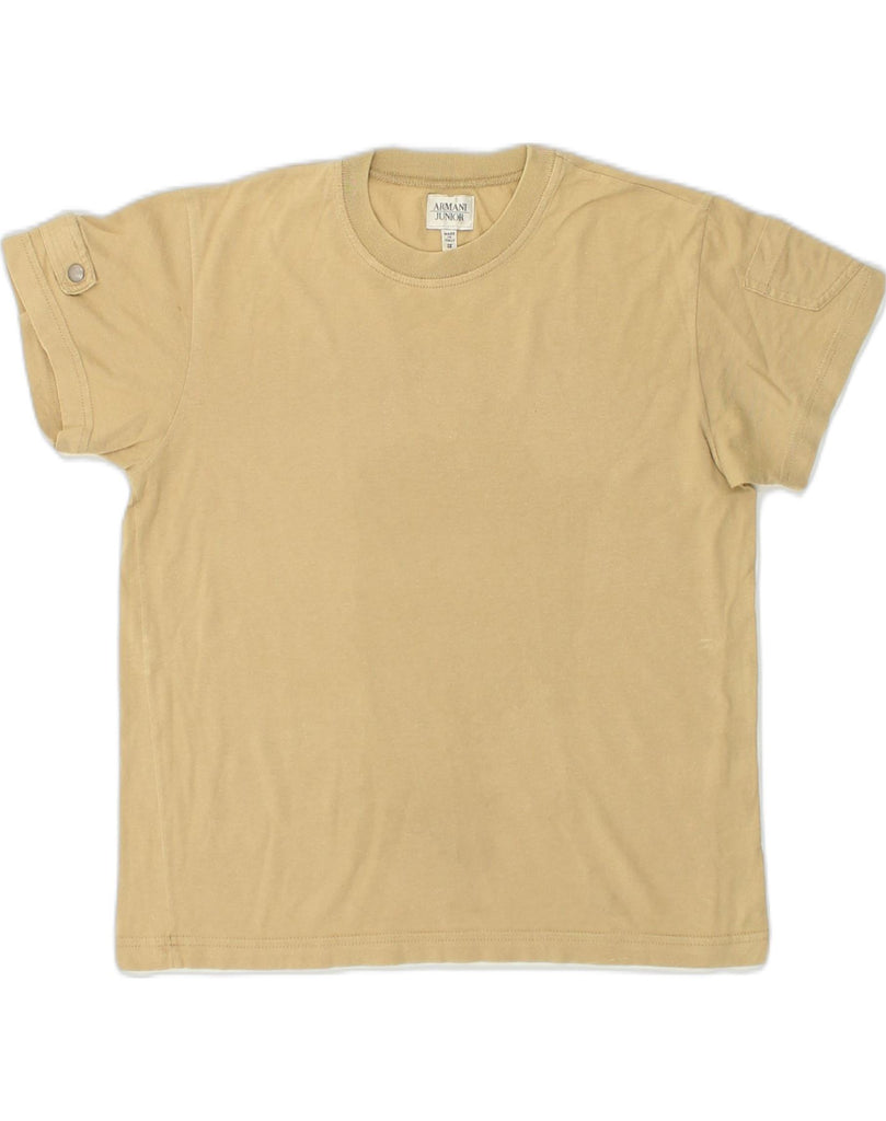 ARMANI JUNIOR Boys T-Shirt Top 13-14 Years Beige Cotton | Vintage Armani Junior | Thrift | Second-Hand Armani Junior | Used Clothing | Messina Hembry 