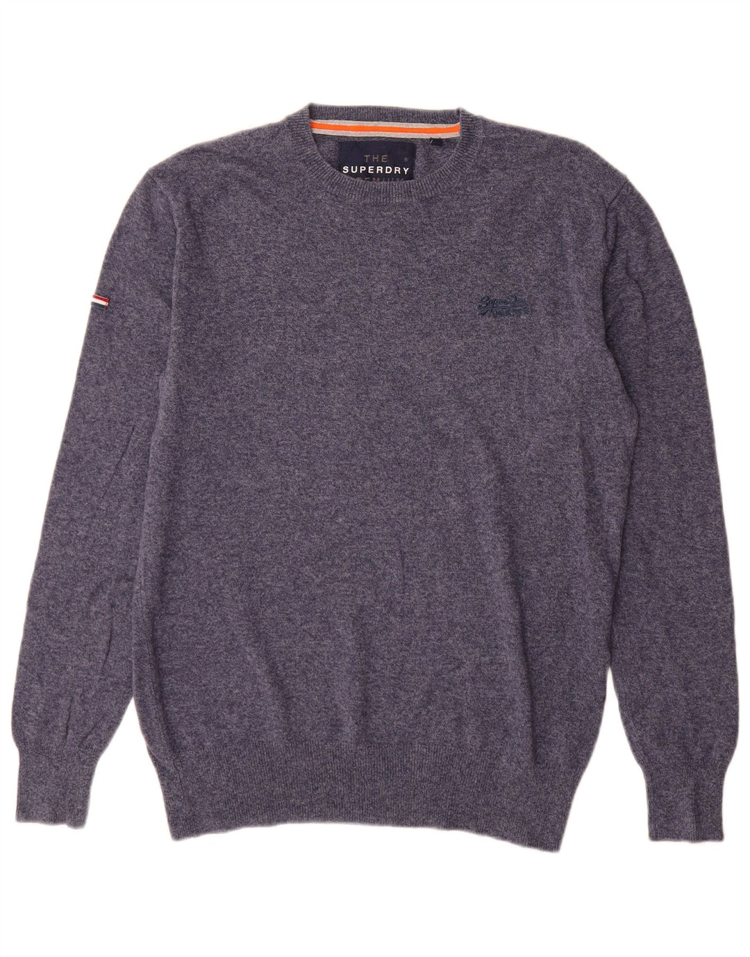 Superdry Mens Crew Neck Jumper Sweater Medium Navy Blue Cotton