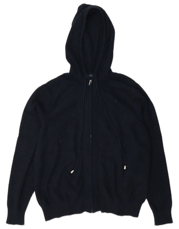 Marks & Spencer Womens Hooded Cardigan Sweater UK 14 Medium Navy Blue
