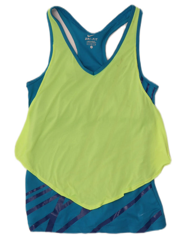 Nike Womens Dri Fit Vest Top UK 12 Medium Blue