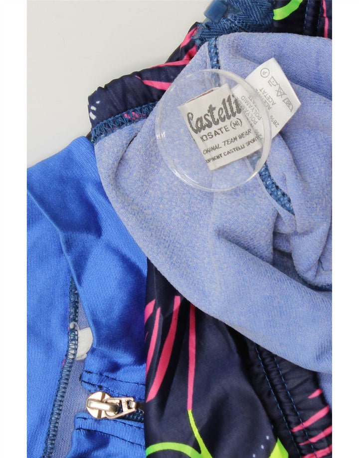 Castelli Mens Tracksuit Top Jacket Large Navy Blue Floral Nylon
